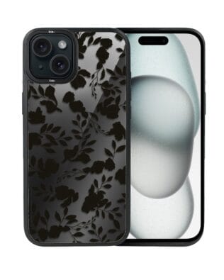 Etui do iPhone 15 IBIZU DropGuard Matt z MagSafe, Midnight, Cienie liści