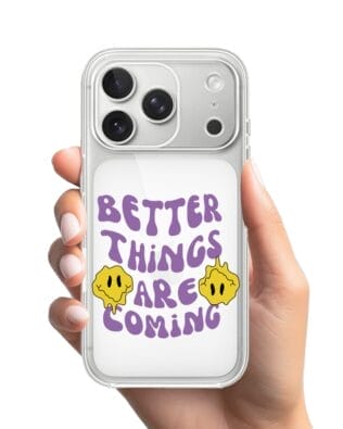 Etui do iPhone 17 Pro Max przeźroczyste, silikonowe Flexi, better things are coming