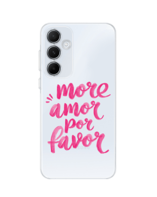 Etui do Samsung Galaxy A35 5G przeźroczyste, silikonowe Flexi, Positive Vibes, More amore per favore