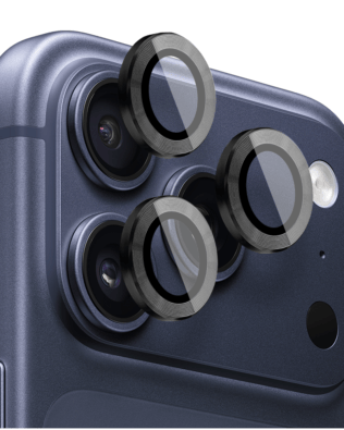 Metalowa osłona obiektywu aparatu ze szkła hartowanego 9H do iPhone 17 Pro, 1 zestaw, głęboka czerń