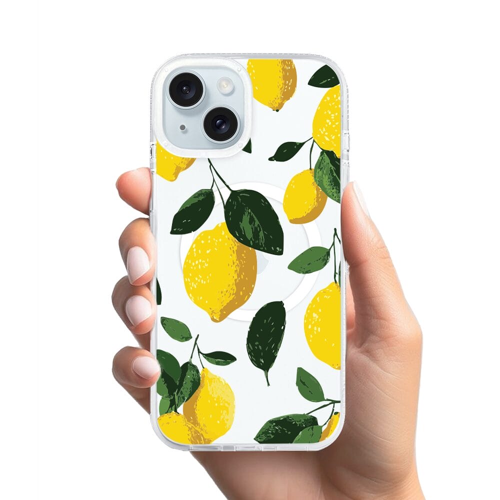 Etui do iPhone 15 z MagSafe przeźroczyste, silikonowe Flexi, Italian Summer, Cytrynowe - obrazek 2