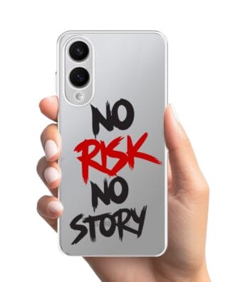 Etui do Samsung Galaxy S25 Edge przeźroczyste, silikonowe Flexi, Positive Vibes, No Risk No Story