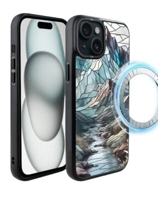 Etui do iPhone 15 IBIZU DropGuard Matt z MagSafe, Barwy Szkła, Górski Potok