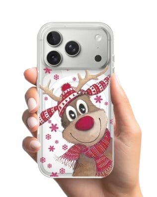 Etui do iPhone 17 Pro Max z MagSafe przeźroczyste, silikonowe Flexi, Renifer