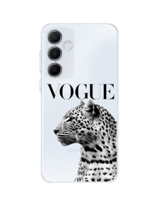 Etui do Samsung Galaxy A35 5G przeźroczyste, silikonowe Flexi, Positive Vibes, Tygrys Vogue