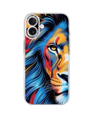 Etui do iPhone 17 przeźroczyste, silikonowe Flexi, Dzika Mandala, Lwie spojrzenie