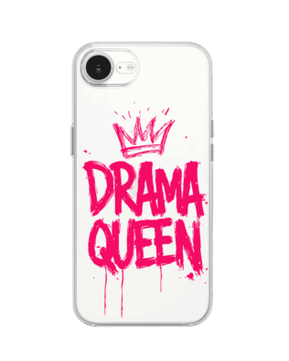Etui do iPhone 16e przeźroczyste, silikonowe Flexi, Positive Vibes, Drama Queen