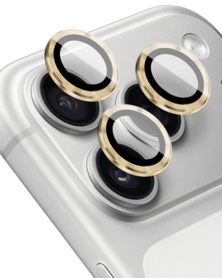 Metalowa osłona obiektywu aparatu ze szkła hartowanego 9H do iPhone 17 Pro, 1 zestaw, złote