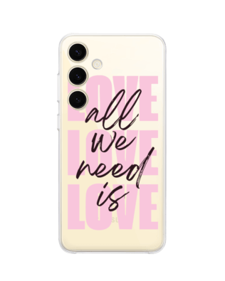 Etui do Samsung Galaxy S24 Plus przeźroczyste, silikonowe Flexi, Positive Vibes, All We Need Is Love