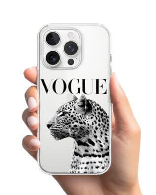 Etui do iPhone 15 Pro Max przeźroczyste, silikonowe Flexi, Positive Vibes, Tygrys Vogue