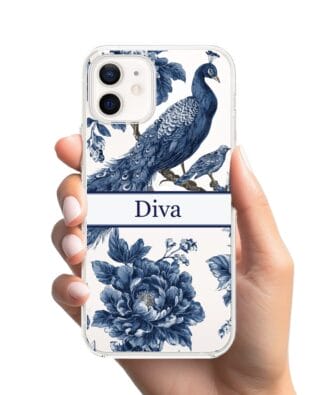 Etui do iPhone 12 Mini przeźroczyste, silikonowe Flexi, Mystic, Diva Peacock
