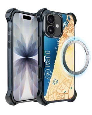 Etui do iPhone 17 IBIZU DropGuard Ultra z MagSafe, mapy świata, Dubai