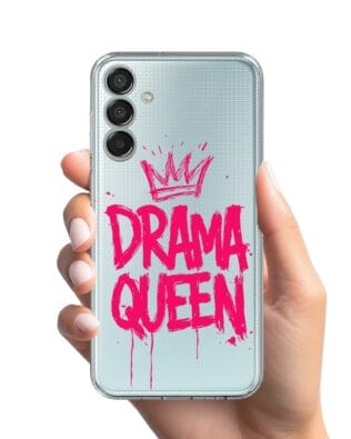 Etui do Samsung Galaxy M15 5G przeźroczyste, silikonowe Flexi, Positive Vibes, Drama Queen