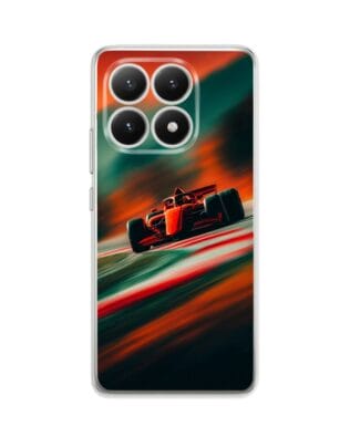 Etui do Xiaomi 15T przeźroczyste, silikonowe Flexi, Szybkie Auta, Wyścig F1