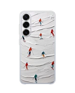 Etui do Samsung Galaxy S25 FE przeźroczyste, silikonowe Flexi, Zimowa magia, Narciarski obraz
