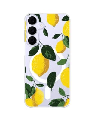 Etui do Samsung Galaxy S25 FE z MagSafe przeźroczyste, silikonowe Flexi, Italian Summer, Cytrynowe