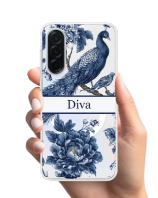 Etui do Samsung Galaxy A36 5G z MagSafe przeźroczyste, silikonowe Flexi, Mystic, Diva Peacock