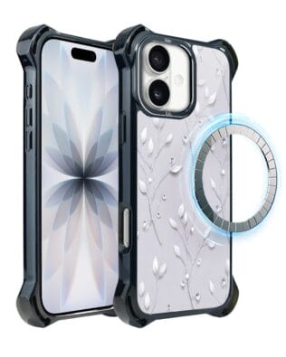 Etui do iPhone 17 IBIZU DropGuard Ultra z MagSafe, Zimowa magia, Lodowe kwiaty