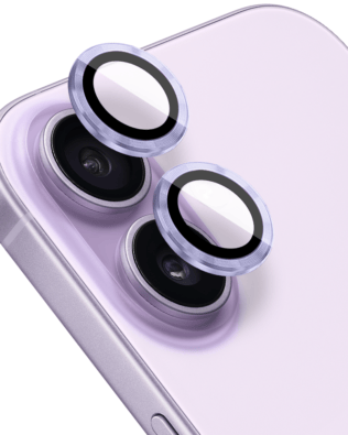 Metalowa osłona obiektywu aparatu ze szkła hartowanego 9H do iPhone 17, 1 zestaw, lawendowa