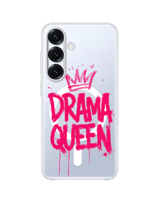 Etui do Samsung Galaxy S25 Plus z MagSafe przeźroczyste, silikonowe Flexi, Positive Vibes, Drama Queen