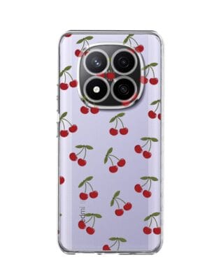 Etui do Xiaomi Redmi Note 14 Pro 4G przeźroczyste, silikonowe Flexi, Mini Patterns, Wiśnie