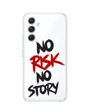 Etui do Samsung Galaxy A54 5G przeźroczyste, silikonowe Flexi, Positive Vibes, No Risk No Story