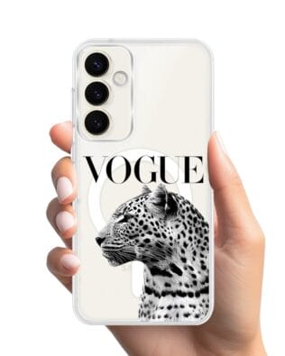 Etui do Samsung Galaxy S23 z MagSafe przeźroczyste, silikonowe Flexi, Positive Vibes, Tygrys Vogue