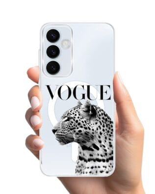 Etui do Samsung Galaxy A35 5G z MagSafe przeźroczyste, silikonowe Flexi, Positive Vibes, Tygrys Vogue