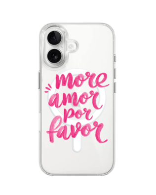 Etui do iPhone 16 z MagSafe przeźroczyste, silikonowe Flexi, Positive Vibes, More amore per favore