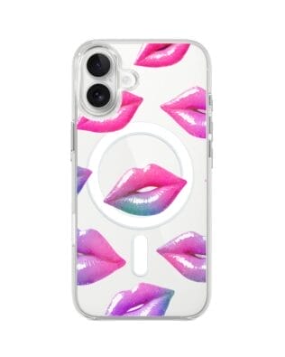 Etui do iPhone 17 z MagSafe przeźroczyste, silikonowe Flexi, hologramowe usta