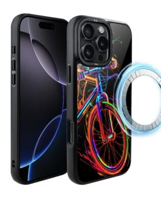 Etui do iPhone 16 Pro Max IBIZU DropGuard Matt z MagSafe, #ElectroMove, Rowerowa wibracja