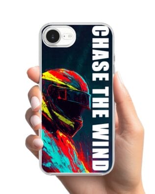 Etui do iPhone 16e z MagSafe przeźroczyste, silikonowe Flexi, Bikers, Chase The Wind