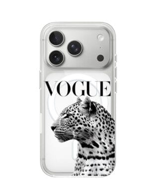 Etui do iPhone 17 Pro Max z MagSafe przeźroczyste, silikonowe Flexi, Positive Vibes, Tygrys Vogue