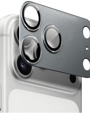 Metalowa osłona na cały aparat z wbudowanymi szkłami do iPhone 17 Pro, tytanowa