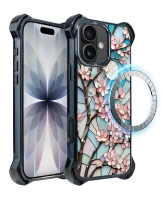 Etui do iPhone 17 IBIZU DropGuard Ultra z MagSafe, Barwy Szkła, Księżycowa Wiśnia