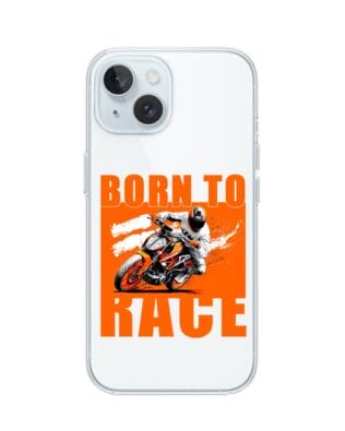 Etui do iPhone 15 przeźroczyste, silikonowe Flexi, Bikers, Ścigacz