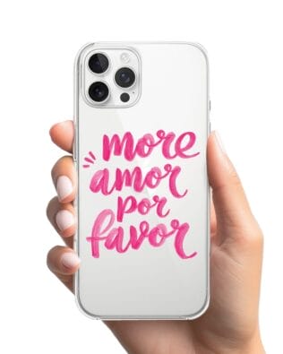 Etui do iPhone 12 Pro Max przeźroczyste, silikonowe Flexi, Positive Vibes, More amore per favore