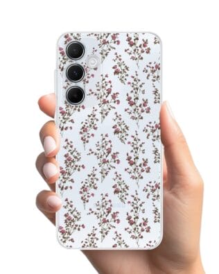 Etui do Samsung Galaxy A35 5G przeźroczyste, silikonowe Flexi, Mini Patterns, Różyczki