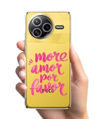 Etui do Xiaomi POCO F7 Ultra przeźroczyste, silikonowe Flexi, Positive Vibes, More amore per favore