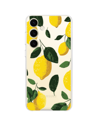 Etui do Samsung Galaxy S24 Plus przeźroczyste, silikonowe Flexi, Italian Summer, Cytrynowe