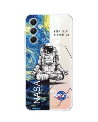 Etui do Samsung Galaxy A34 5G przeźroczyste, silikonowe Flexi, Keep Calm in Cosmos