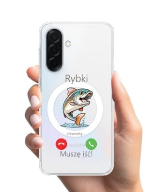 Etui do Samsung Galaxy A36 5G z MagSafe przeźroczyste, silikonowe Flexi, rybki dzwonią