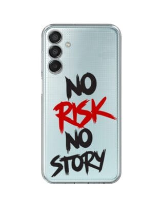 Etui do Samsung Galaxy M15 5G przeźroczyste, silikonowe Flexi, Positive Vibes, No Risk No Story