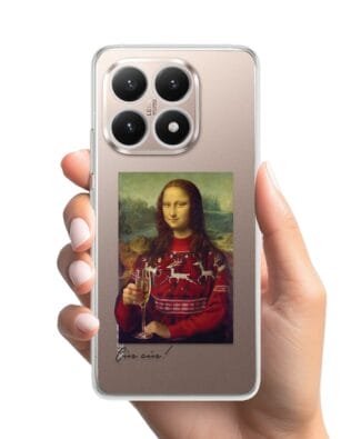 Etui do Xiaomi 15T przeźroczyste, silikonowe Flexi, Mona Lisa z szampanem