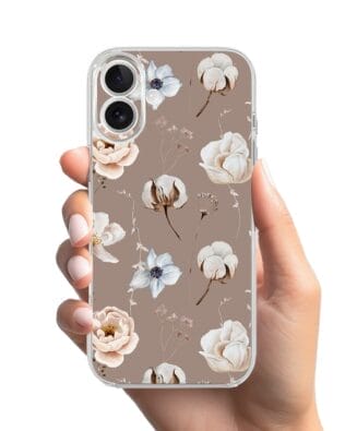 Etui do iPhone 17 przeźroczyste, silikonowe Flexi, Summer Patterns, akwarelowe kwiatki