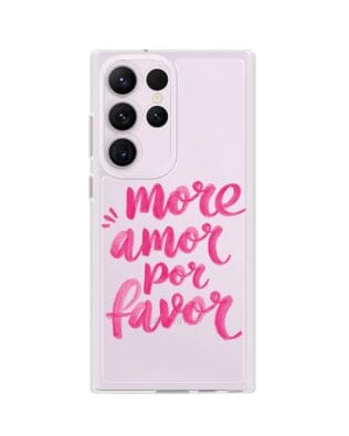 Etui do Samsung Galaxy S23 Ultra przeźroczyste, silikonowe Flexi, Positive Vibes, More amore per favore