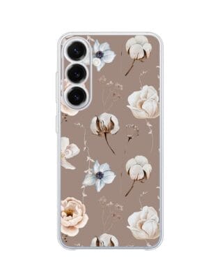 Etui do Samsung Galaxy S25 FE przeźroczyste, silikonowe Flexi, Summer Patterns, akwarelowe kwiatki