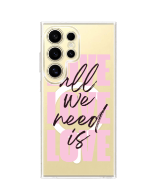 Etui do Samsung Galaxy S24 Ultra z MagSafe przeźroczyste, silikonowe Flexi, Positive Vibes, All We Need Is Love