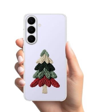 Etui do Samsung Galaxy S25 FE przeźroczyste, silikonowe Flexi, Przytulne święta, Dziana choinka