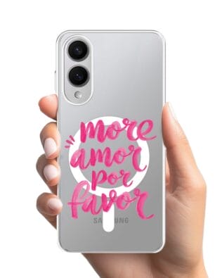 Etui do Samsung Galaxy S25 Edge z MagSafe przeźroczyste, silikonowe Flexi, Positive Vibes, More amore per favore